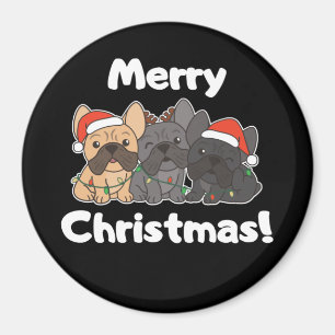 Aimant French Bulldog Christmas Animaux mignons Chiens Ma