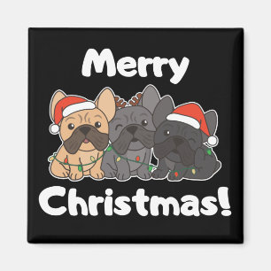 Aimant French Bulldog Christmas Animaux mignons Chiens Ma