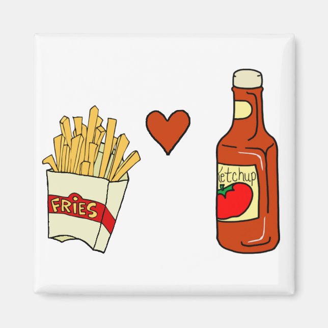 Aimant French Fries Love Ketchup (Devant)