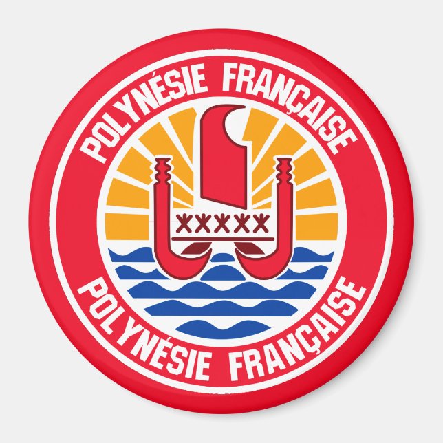 Aimant French Polynesia Round Emblem (Devant)