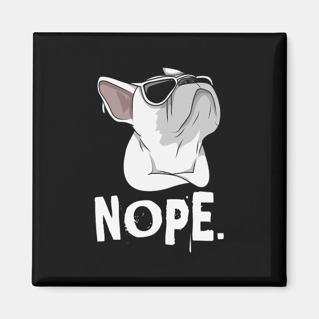 Aimant Frenchie Bouledogue Français Blanc  (Devant)