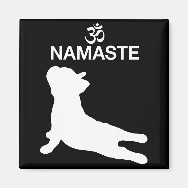 Aimant Frenchie Gift | Namaste French Bulldog Cadeau (Devant)