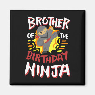 Aimant Frère De L'Anniversaire Ninja Karate Enfants Anniv