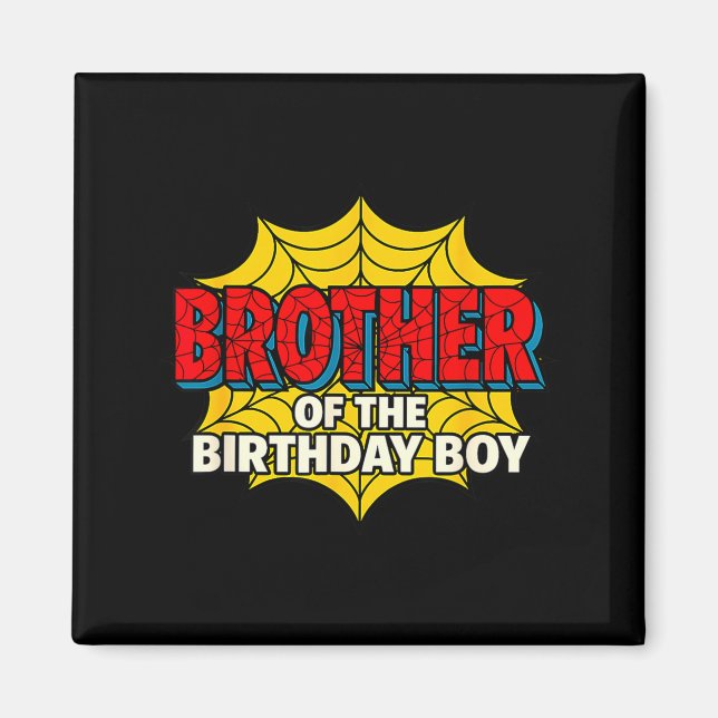 Aimant Frère des enfants du garçon d'anniversaire Thème d (Devant)