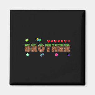 Aimant Frère du garçon d'anniversaire Pixel Game Matching