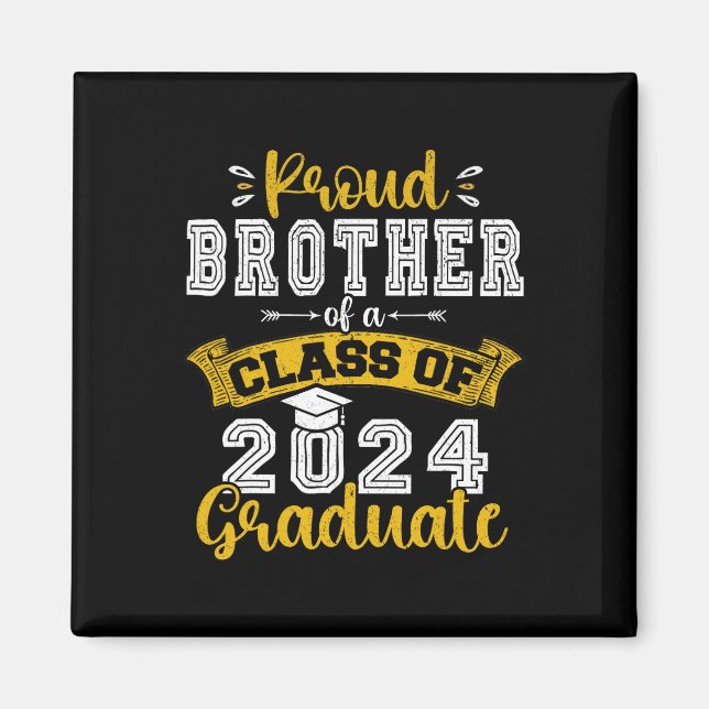 Aimant Frère D'Un Cl De 2024 Diplômé Funny Senior 2024 (Devant)