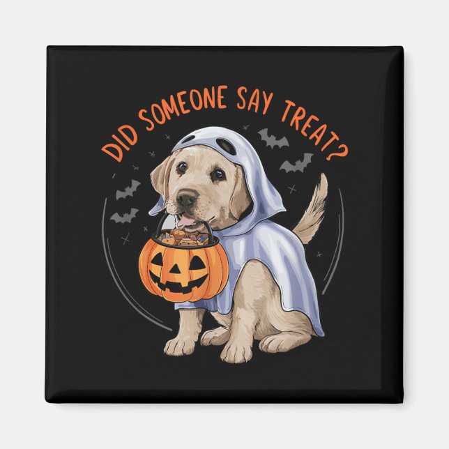 Aimant Friandises pour chiot labrador fantôme Halloween c (Devant)