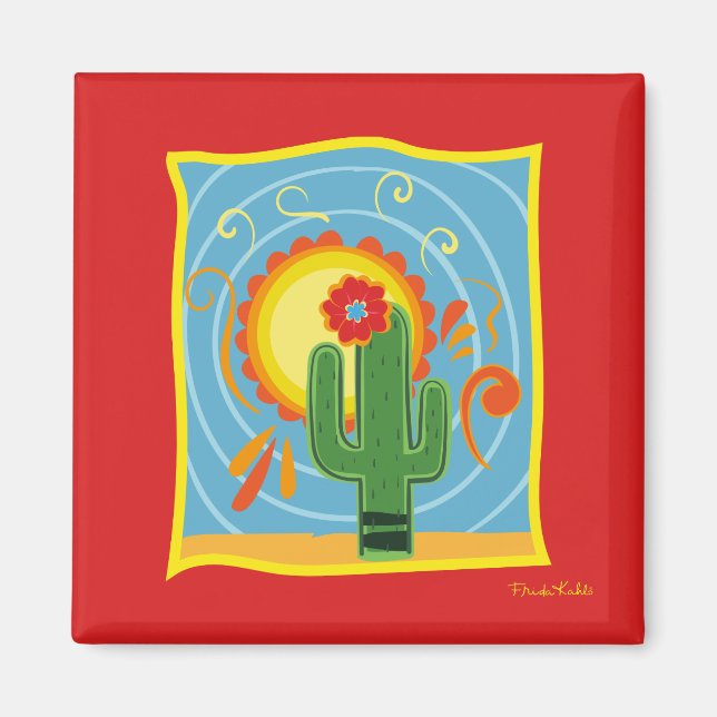 Aimant Frida Kahlo Cactus Graphic (Devant)
