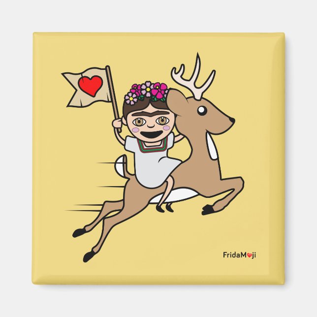 Aimant Frida Kahlo | FridaMoji - Reindeer (Devant)