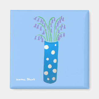 Aimant Fridge Art : Beaucoup de pots de cloches bleues