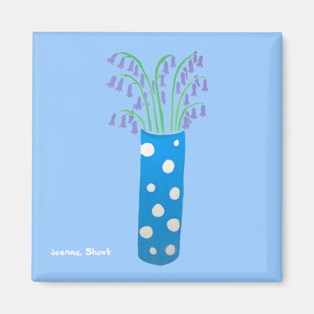 Aimant Fridge Art : Beaucoup de pots de cloches bleues (Devant)