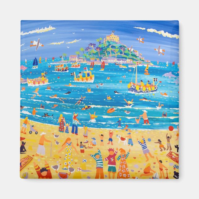 Aimant Fridge Art : Eskimo Kids at St. Michael's Mount (Devant)