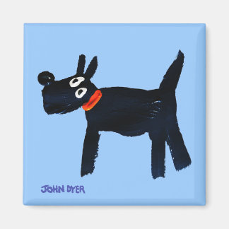 Aimant Fridge Art : John Dyer Blue Bella Scotty Dog Magne