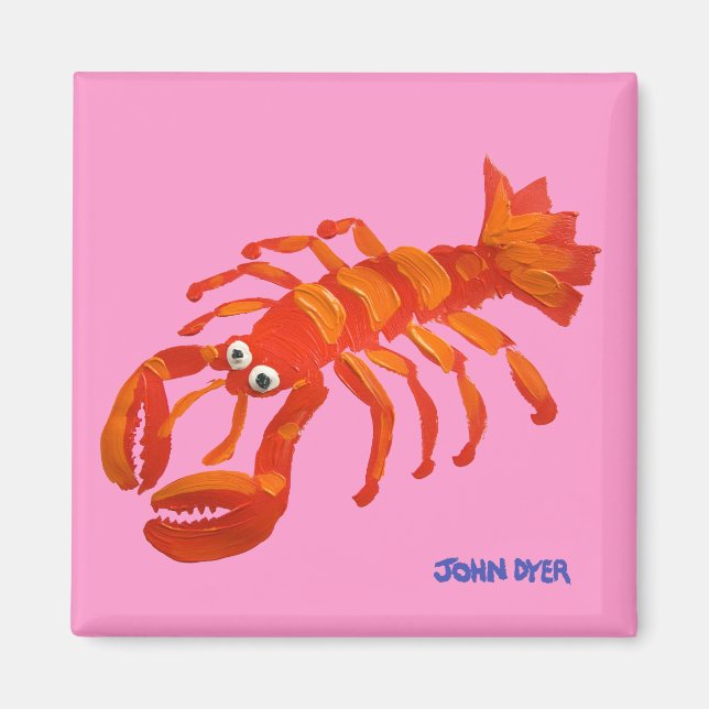 Aimant Fridge Art : John Dyer Red Lobster (Devant)