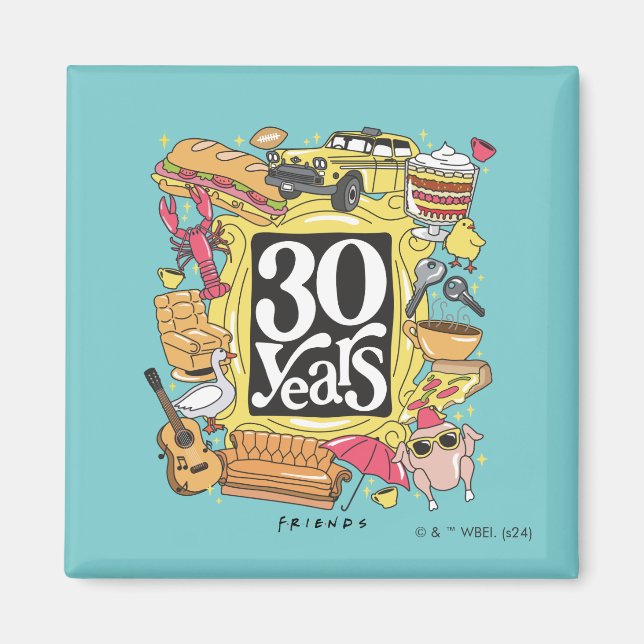 Aimant FRIENDS™ | 30 Ans Graphique (Devant)