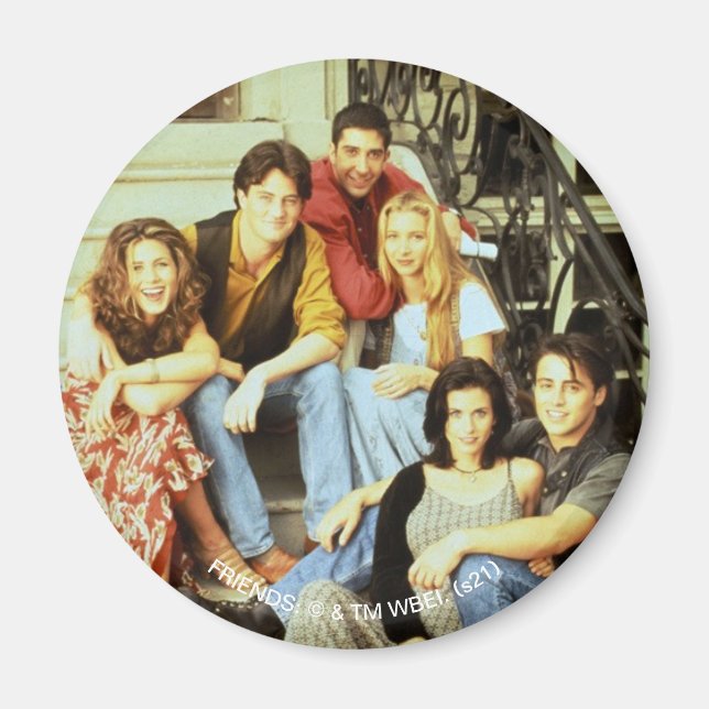 Aimant FRIENDS™ | Casting assis sur le perron (Devant)