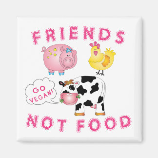 Aimant Friends Not Food - Allez Vegan !