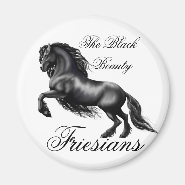 Aimant Friesians, lettre noire (Devant)