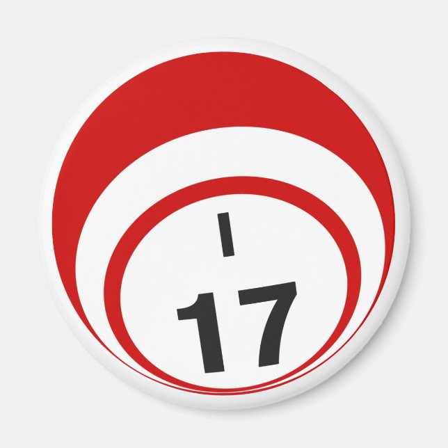 Aimant frigo à boules de bingo I17 (Devant)