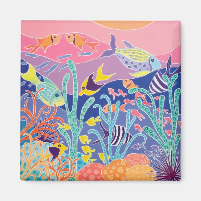 Aimant Frigo Art : Baigneurs Stripy (Devant)