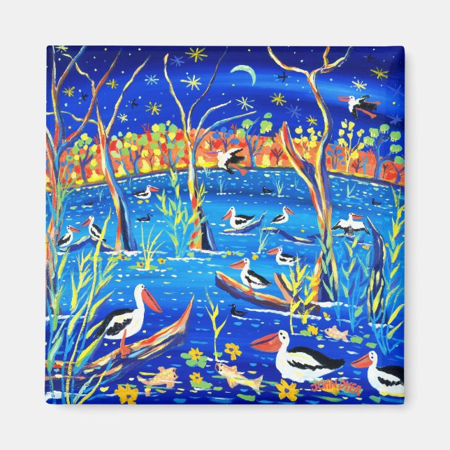 Aimant Frigo Art : Pelican Roost, Banrock Station (Devant)