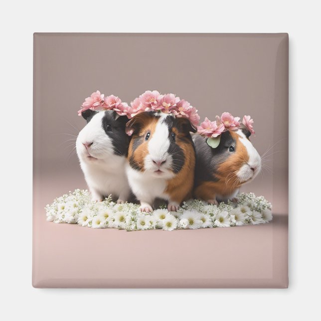 Aimant frigo Boho Guinea Pigs 3D (Devant)