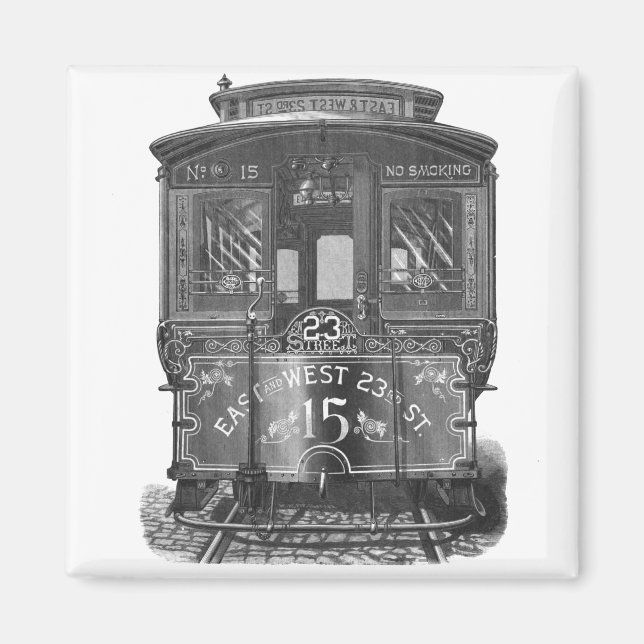 Aimant frigo chariot vintage (Devant)