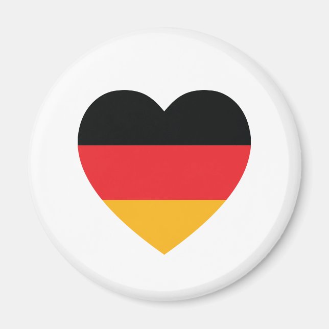 Aimant frigo Coeur drapeau d'Allemagne (Devant)
