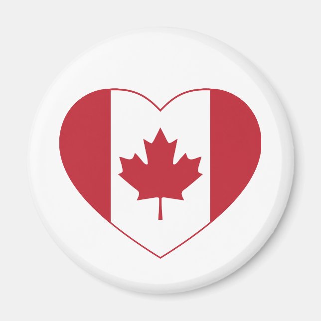 Aimant frigo Coeur du drapeau du Canada (Devant)