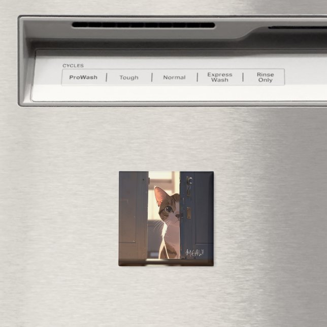 Aimant frigo de chat (In Situ (Lave-vaisselle))