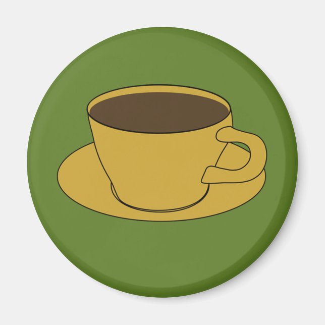 Aimant frigo de la coupe du café des années 70 (Devant)