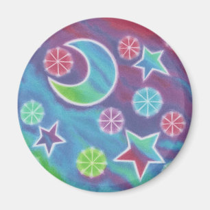 Aimant frigo de nuit brillant rond
