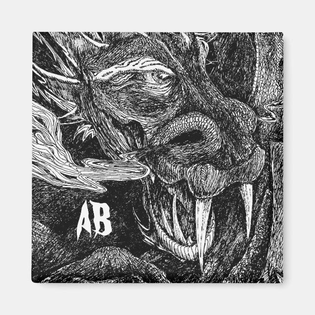 Aimant frigo Dragon 'initia' (Devant)