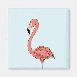 Aimant frigo Flamant rose rose