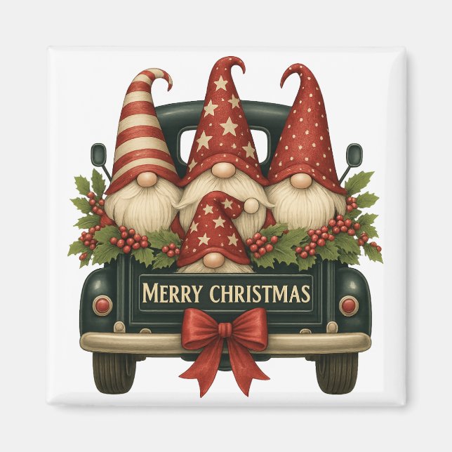Aimant frigo Gnomes de Noël (Devant)