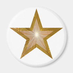 aimant frigo Gold Star rond blanc