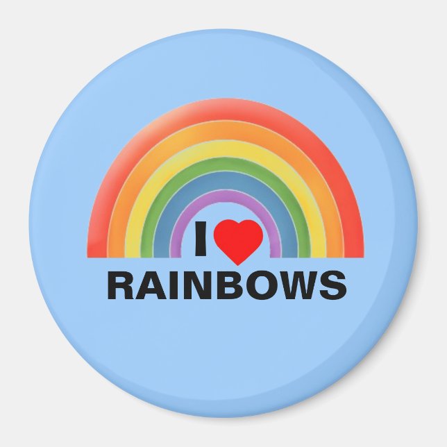 Aimant frigo "I Heart Rainbows" (Devant)