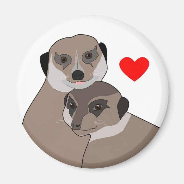 Aimant Frigo-Magnet "Meerkats in Love" (Devant)