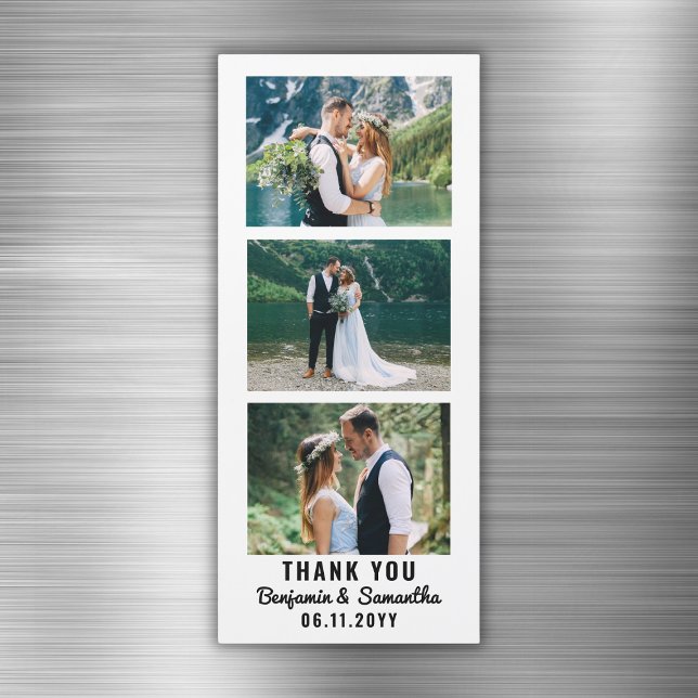 Aimant frigo mariage Merci photo (Wedding Thank You Photo Booth Strip Fridge Magnet
)