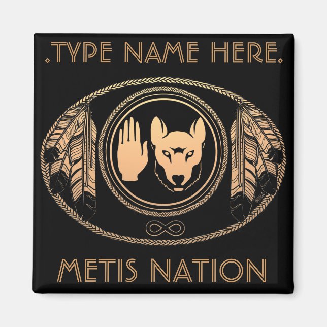 Aimant frigo Metis Aimant Drapeau Metis personnali (Devant)