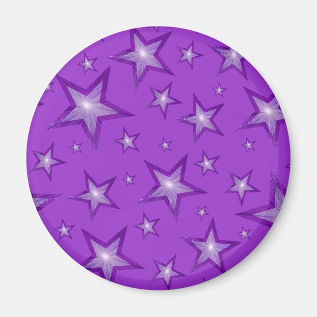 Aimant frigo Purple Star rond violet (Devant)
