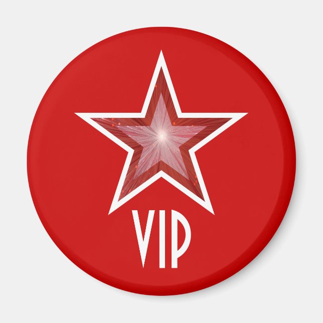 Aimant frigo Red Star 'VIP' rond rouge (Devant)