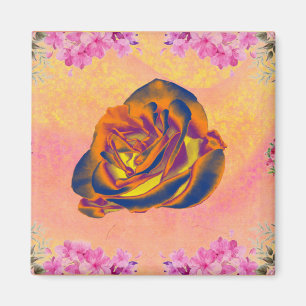 Aimant frigo Rose orange