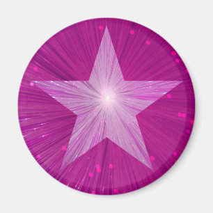 Aimant frigo rose Star rond