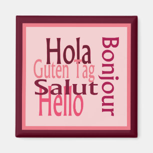 Aimant frigo rose voeux