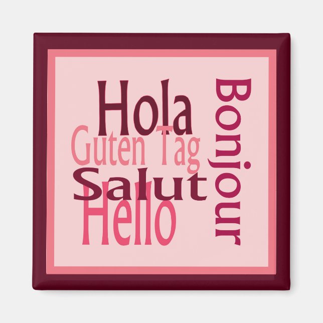 Aimant frigo rose voeux (Devant)