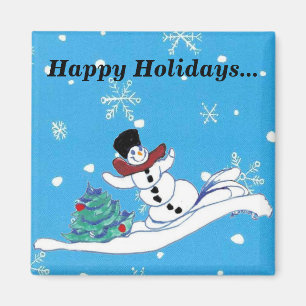 Aimant frigorifique de Noël Snowman