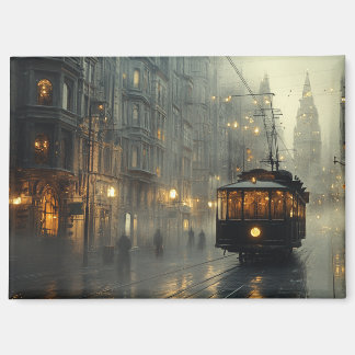 Aimant frigorifique Foggy Streetcar vintage