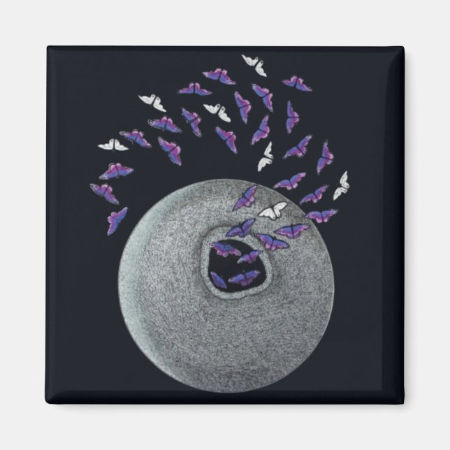 Aimant frigorifique - Papillons Émergents (Devant)