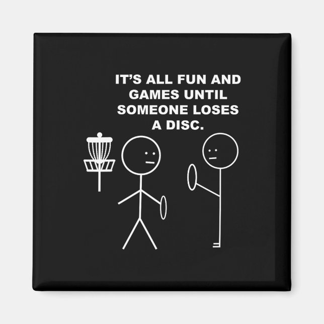 Aimant Frisbee de Disc Golf Stickman Figure Bâton Humour  (Devant)